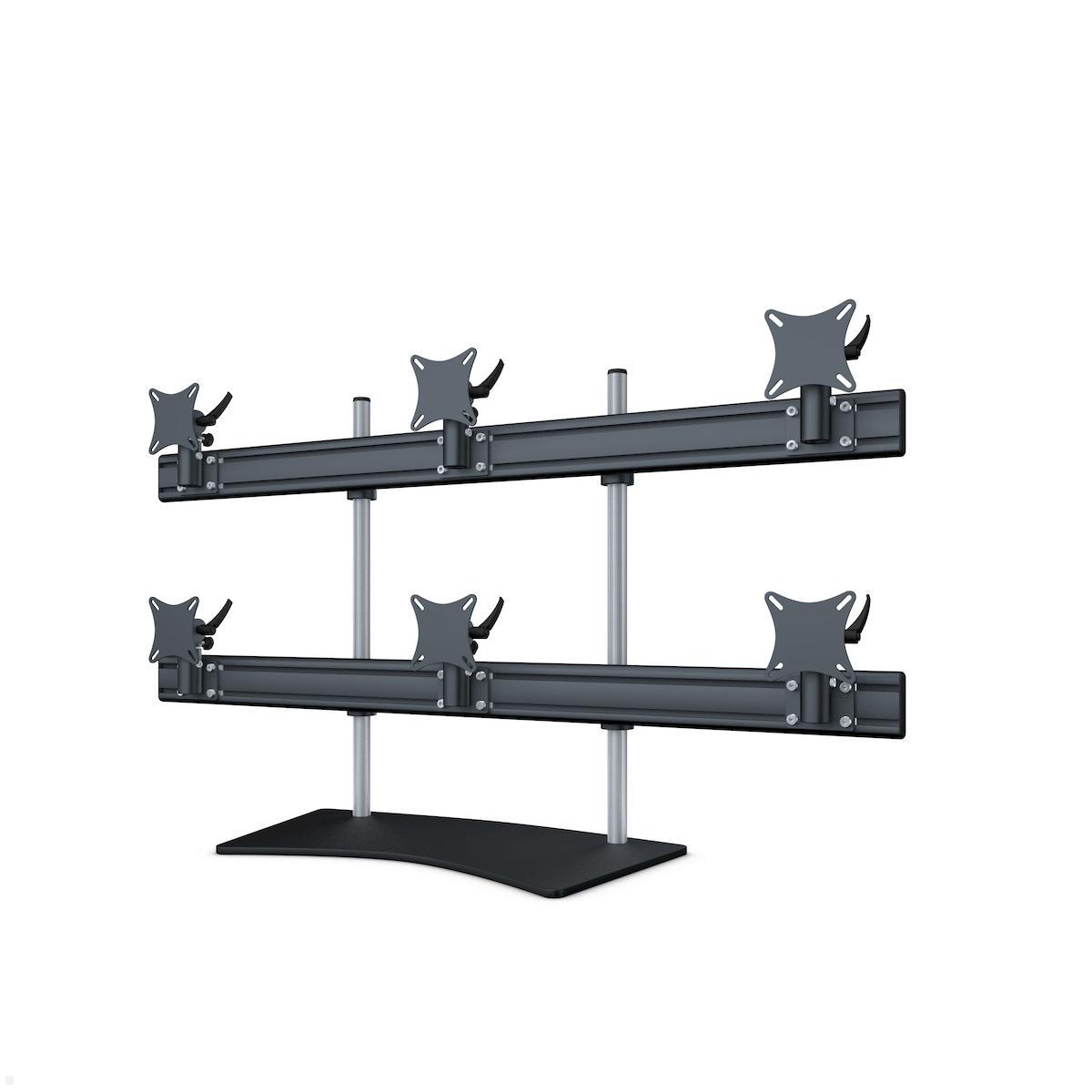 MonLines MTH286B Flat 3+3 Monitorhalterung mit Tischstandfuß bis 32 Zoll, schwarz MonLines MTH286B Flat 3+3 Monitorhalterung mit Tischstandfuß bis 32 Zoll, schwarz