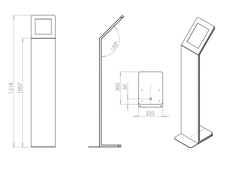 TabLines TBS052 Design Tablet Bodenständer hoch Samsung Galaxy Tab S3 9.7 Maße TabLines TBS052 Design Tablet Bodenständer hoch Samsung Galaxy Tab S3 9.7 Maße