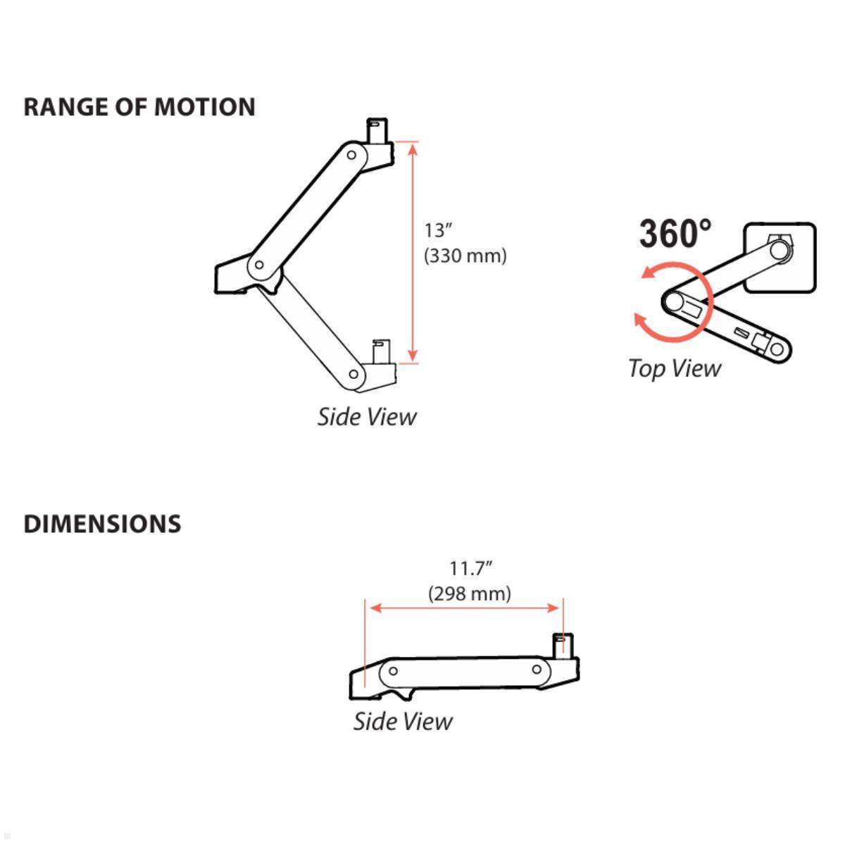 Ergotron LX Pro Zubehör Monitorarm ohne Monitorgelenk, Constant Force Technology