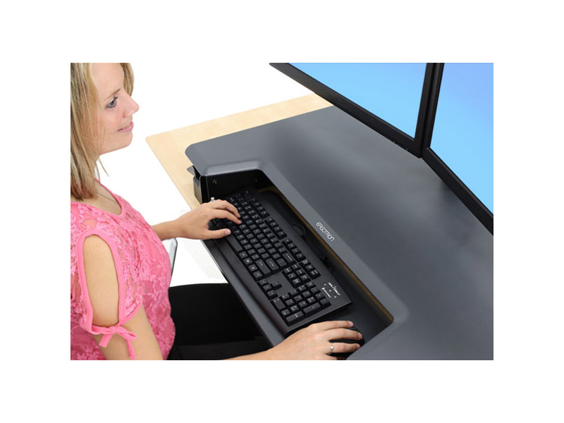 Ergotron 33-397-085 WorkFit-T Sit-Stand Desktop Workstation schwarz Tastaturhalterung Ergotron 33-397-085 WorkFit-T Sit-Stand Desktop Workstation schwarz Tastaturhalterung