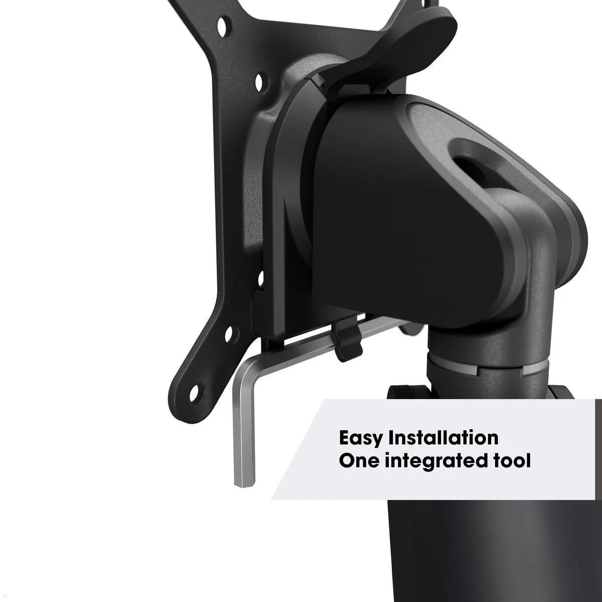 Vogels Motion Plus MOMO 4237B Dual Monitor Tischhalterung, schwarz, schwenkbare Doppel-Displayhalterung Büro