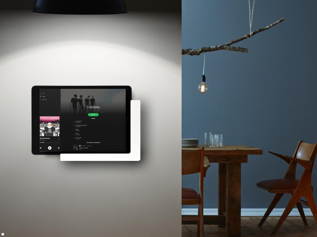 TabLines TWP003W Wandhalterung für iPad Pro 11.0, weiß, Anwendung Wohnzimmer TabLines TWP003W Wandhalterung für iPad Pro 11.0, weiß, Anwendung Wohnzimmer