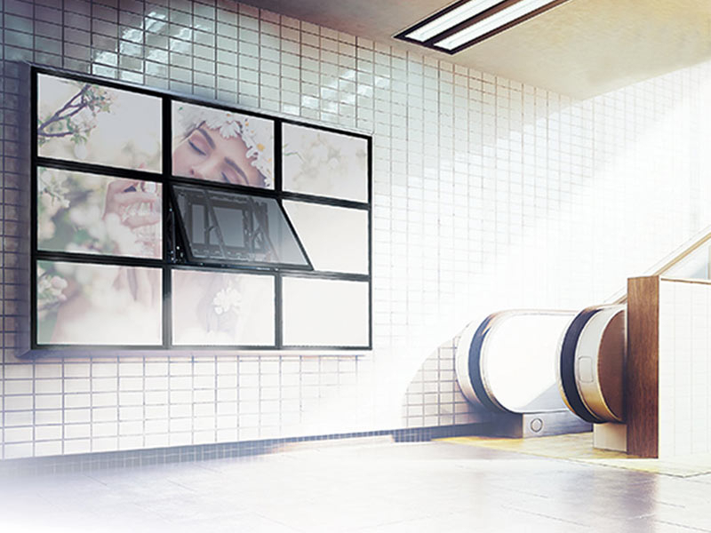 Edbak ERM101-L elektrische Videowall Wandhalterung, 42 - 85 Zoll Anwendung Bahnhof