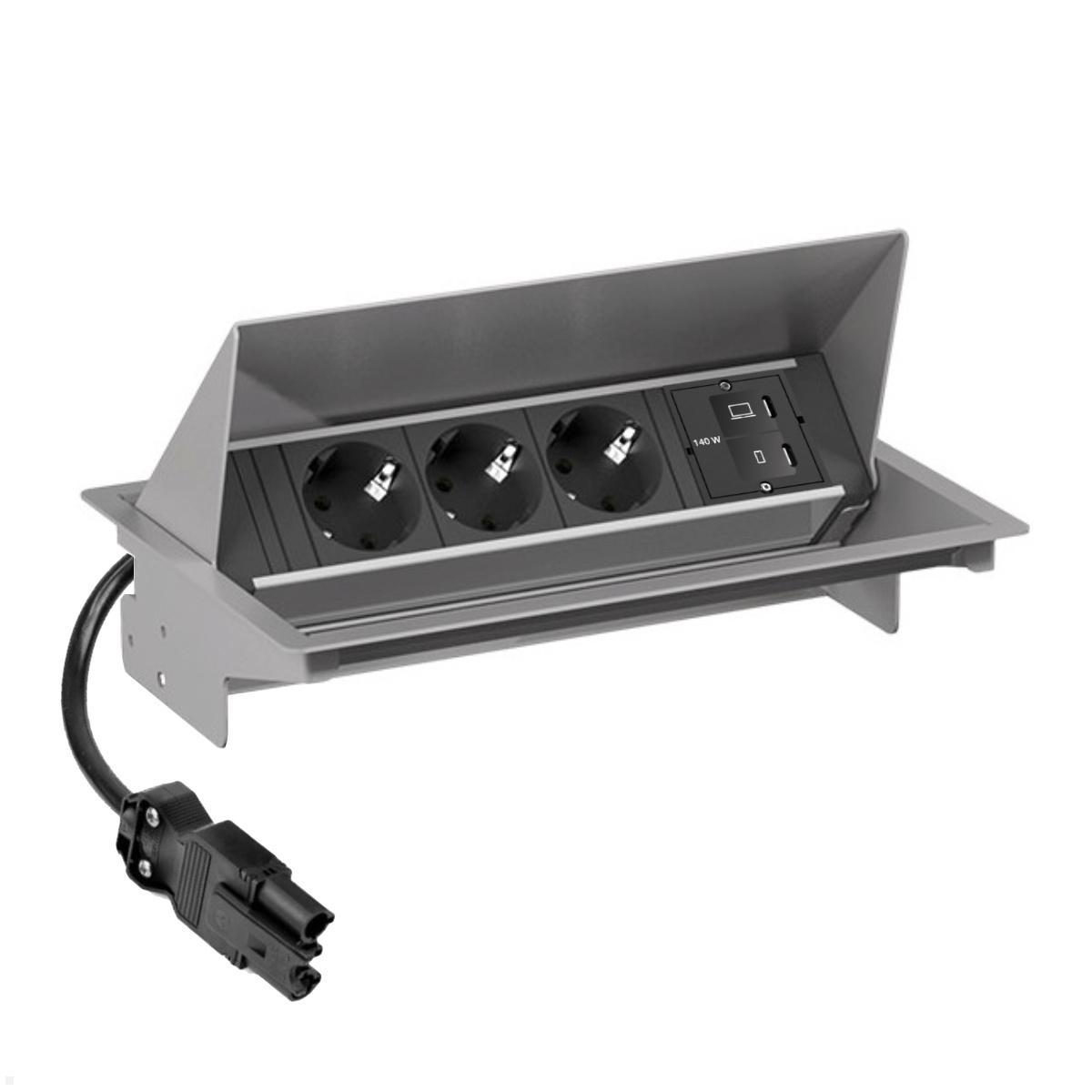 Bachmann CONEO Set Einbau Steckdose 4-fach 3x Steckdose, USB C/C/C Charger (BCM003)