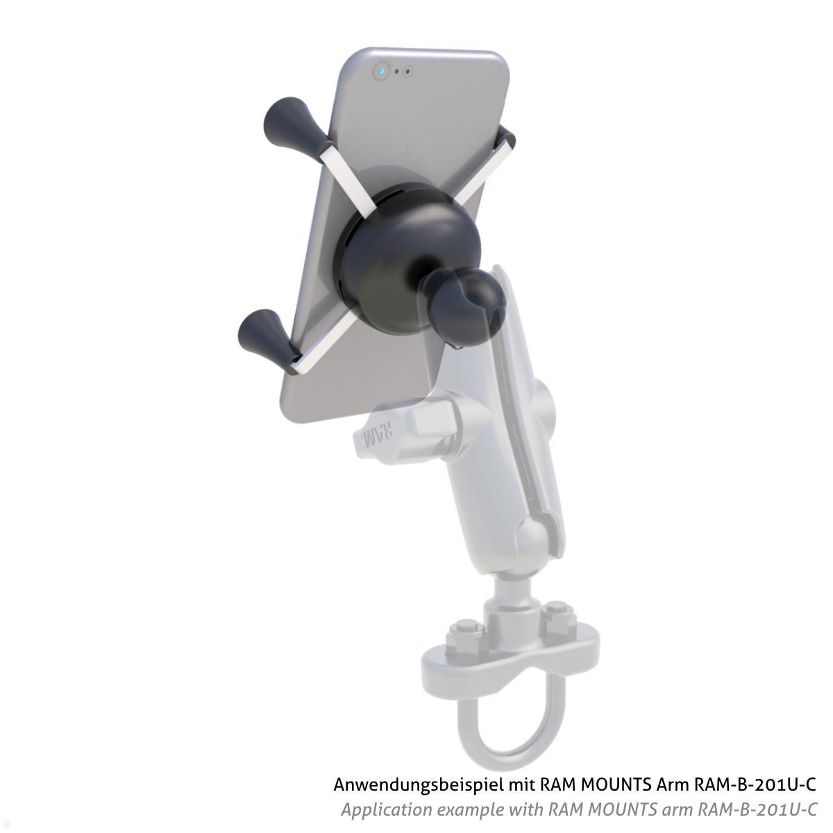 RAM Mounts X-Grip Smartphone Halteklammer, B-Kugel (RAM-HOL-UN7BU), schwarz Anwendung mit RAM-B-201U-C RAM Mounts X-Grip Smartphone Halteklammer, B-Kugel (RAM-HOL-UN7BU), schwarz Anwendung mit RAM-B-201U-C