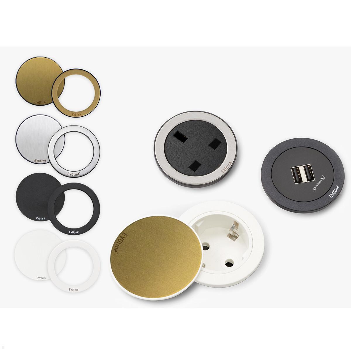 EVOline One USB-Charger A/C mit Deckel, schwarz, Farbvarianten EVOline One USB-Charger A/C mit Deckel, schwarz, Farbvarianten