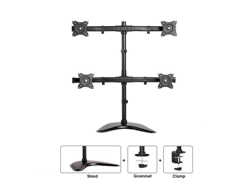 Neomounts Select NM-D335D4BLACK Bildschirm Standfuß für 4 Monitore bis 27 Zoll, schwarz, Lieferumfang
