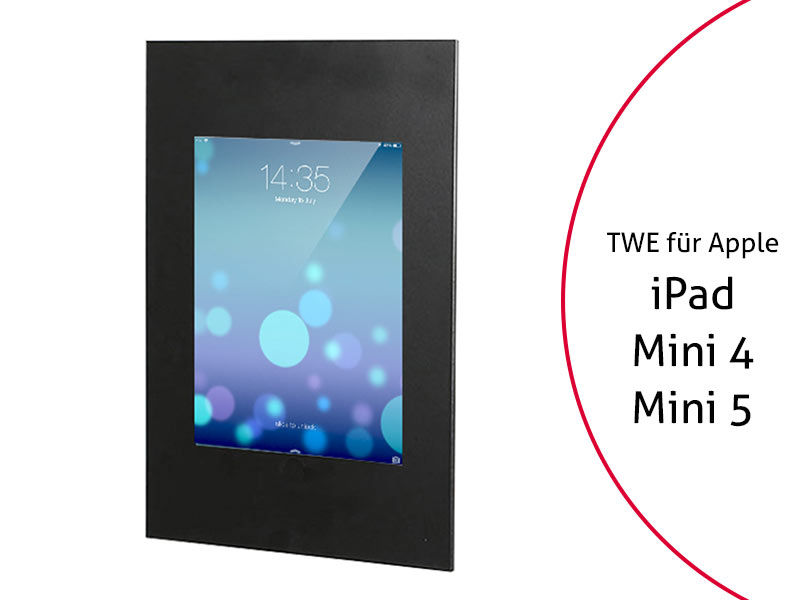 TabLines TWE014B Tablet Wandeinbau für Apple iPad Mini 4 + Mini 5, schwarz TabLines TWE014B Tablet Wandeinbau für Apple iPad Mini 4 + Mini 5, schwarz