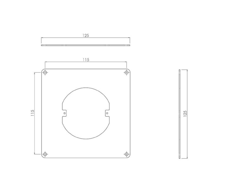 SmartMetals Zubehör Schaltkasten Adapterplatte Maße