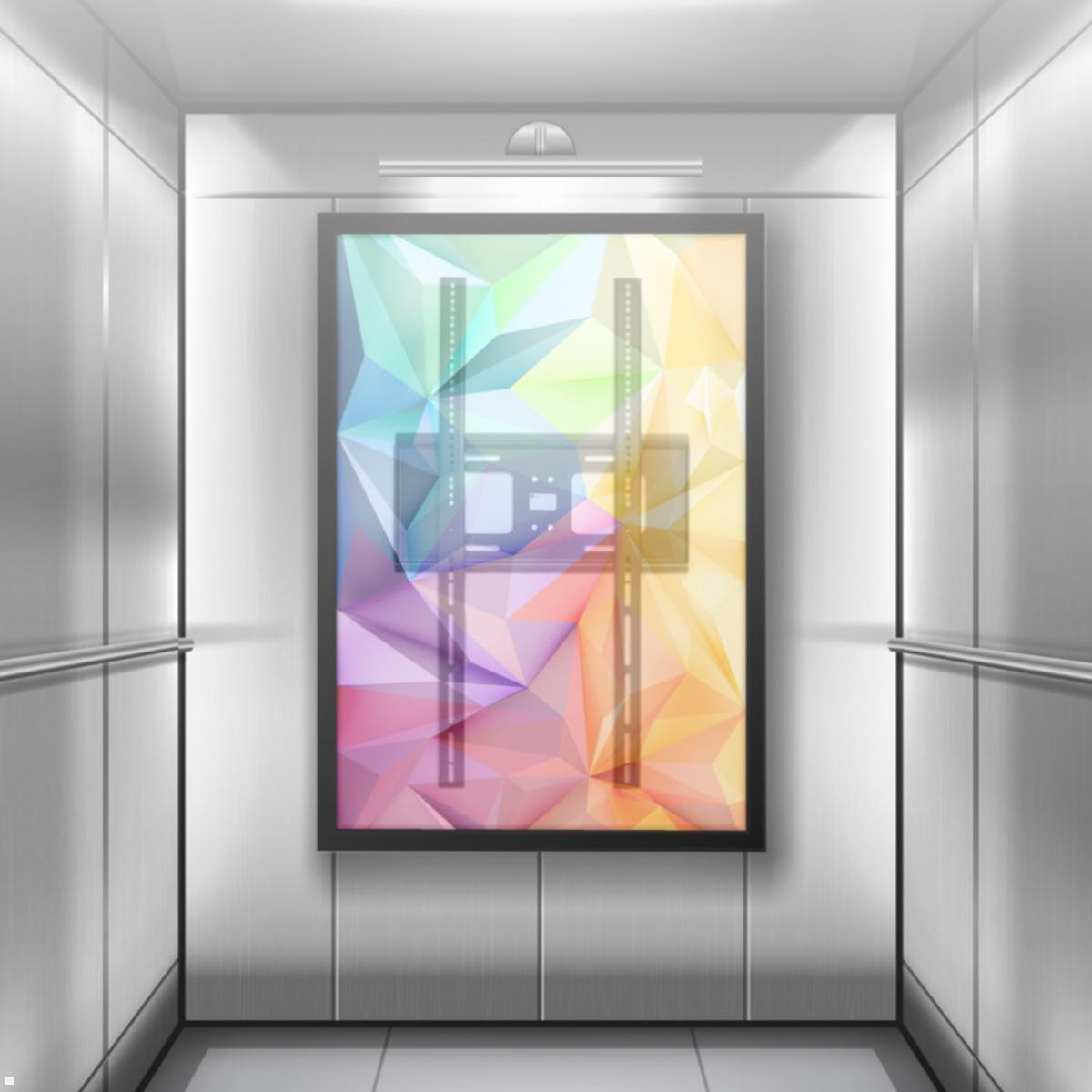Edbak Monitor Wandhalterung, Hochformat, VESA 400x800, 65 - 86 Zoll, schwarz (TWB3c-B) Fahrstuhl Display