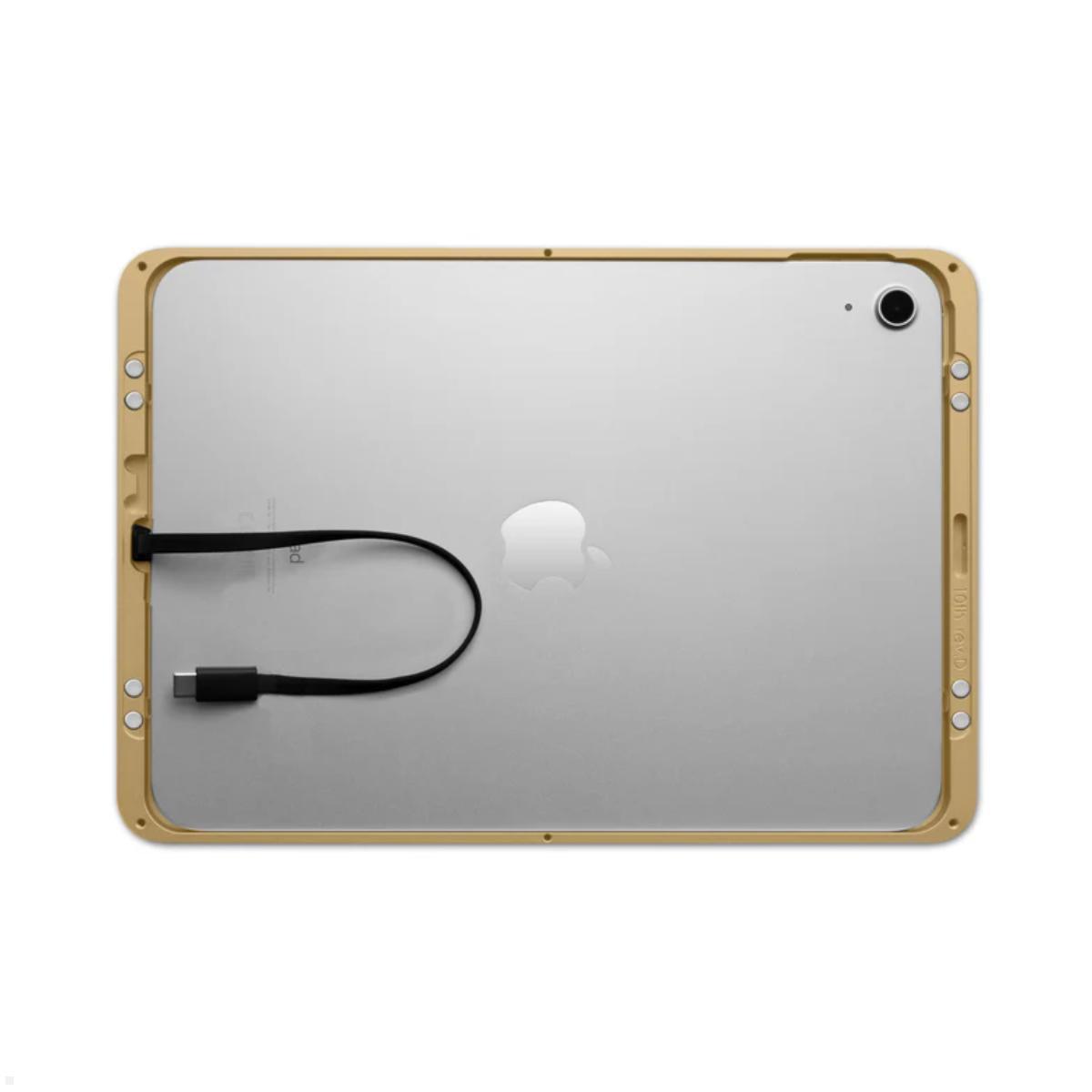 Displine Dame Wall 2.0 Wandhalter Apple iPad 10.9 (10. Gen.) mit USB-C, Gold eloxiert Kabelführung
