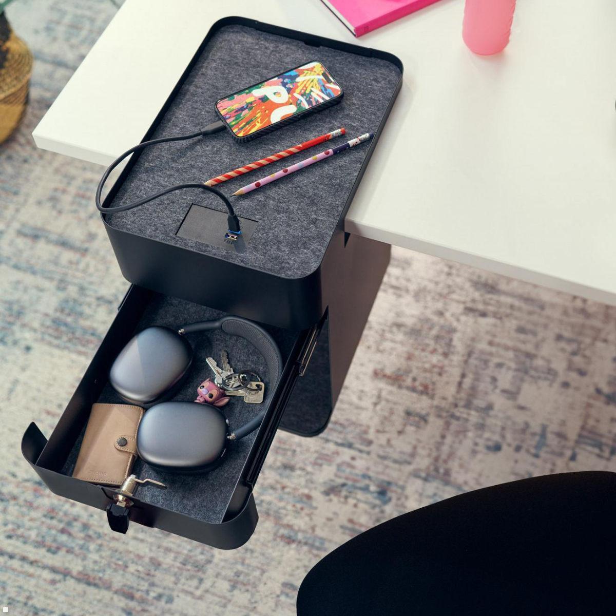 Dataflex Bento Desktop Locker 503 Untertisch Schrank mit Tischklemme (45.503), schwarz Anwendung Steh-Sitz Tisch Dataflex Bento Desktop Locker 503 Untertisch Schrank mit Tischklemme (45.503), schwarz Anwendung Steh-Sitz Tisch