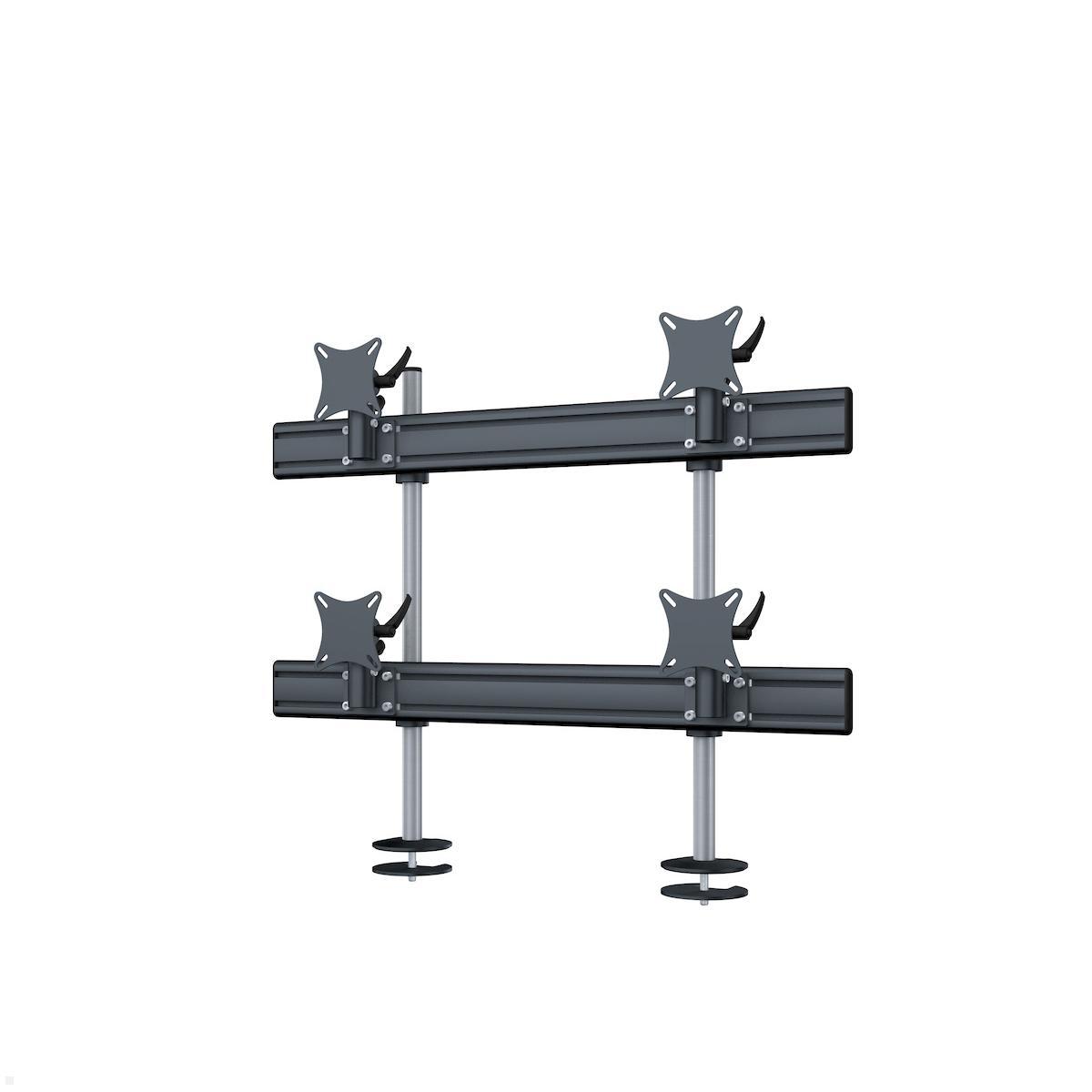 MonLines MTH203B Flat 2+2 Monitor Tischhalterung Einbau bis 32 Zoll, schwarz MonLines MTH203B Flat 2+2 Monitor Tischhalterung Einbau bis 32 Zoll, schwarz