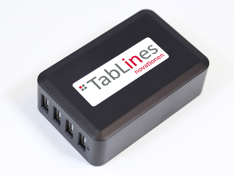 TabLines USB4-C 4-Port USB-Ladegerät mit 1m Euro-Netzkabel, schwarz 4-fach Adapter TabLines USB4-C 4-Port USB-Ladegerät mit 1m Euro-Netzkabel, schwarz 4-fach Adapter