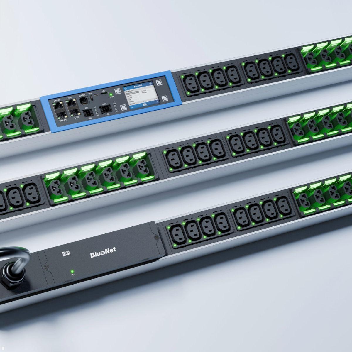 Bachmann BN PRO Metered + – 16xC13 / 8xCombo, 3,0m CEE 16A/3p (BM0024745), Hot-Swap Netzteil