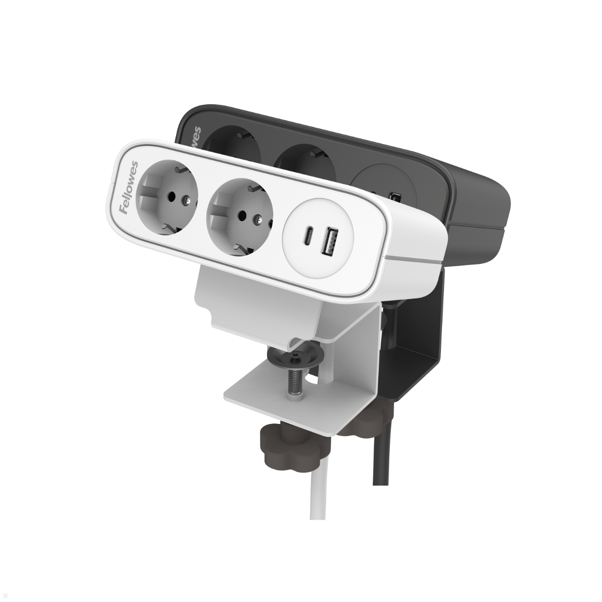 Fellowes Power Desk Up EP65 Tischsteckdose mit 2x Steckdose, 1x USB-A/C Charger,Farbauswahl