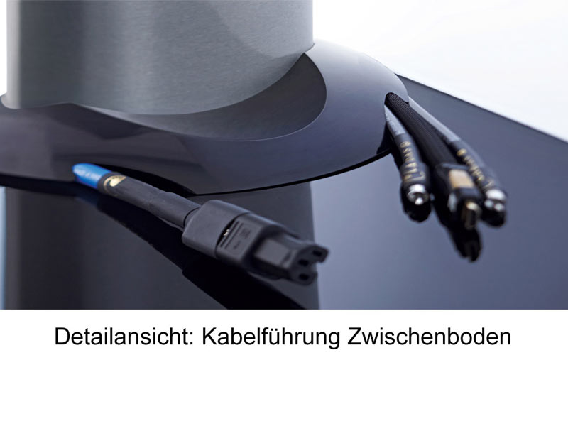 VCM Tosal silber Fernsehständer mit Regal Schwarzglas inkl. Rollen, Detailansicht VCM Tosal silber Fernsehständer mit Regal Schwarzglas inkl. Rollen, Detailansicht