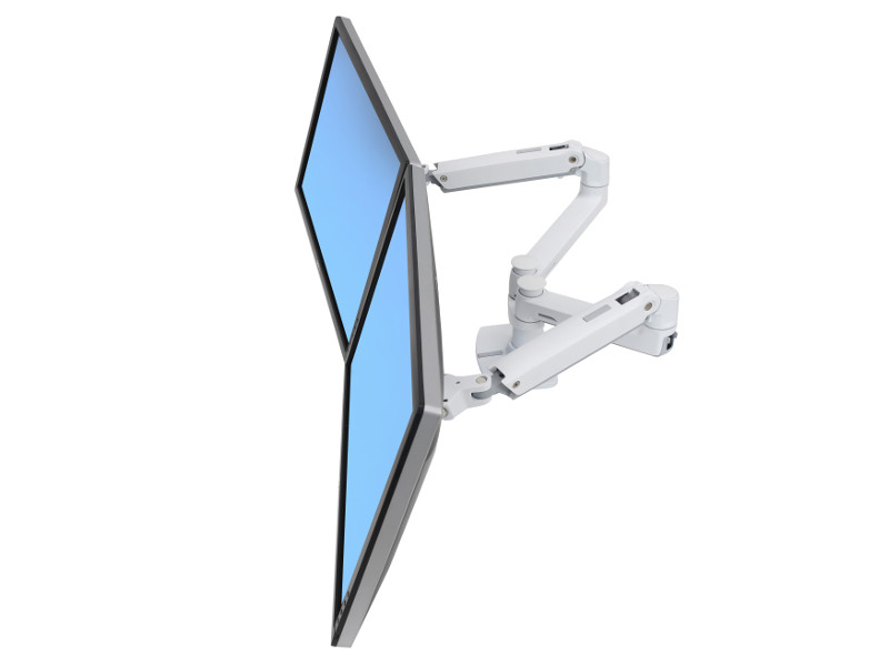 Ergotron LX Monitor Tischhalterung für 2 Monitore nebeneinander (45-491-216), weiß