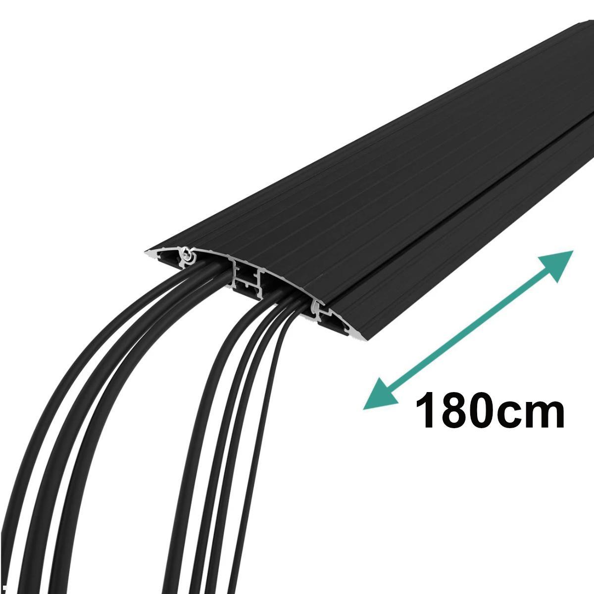 Dataflex Addit Kabelbrücke aufklappbar gerade 180 cm (31.433), schwarz