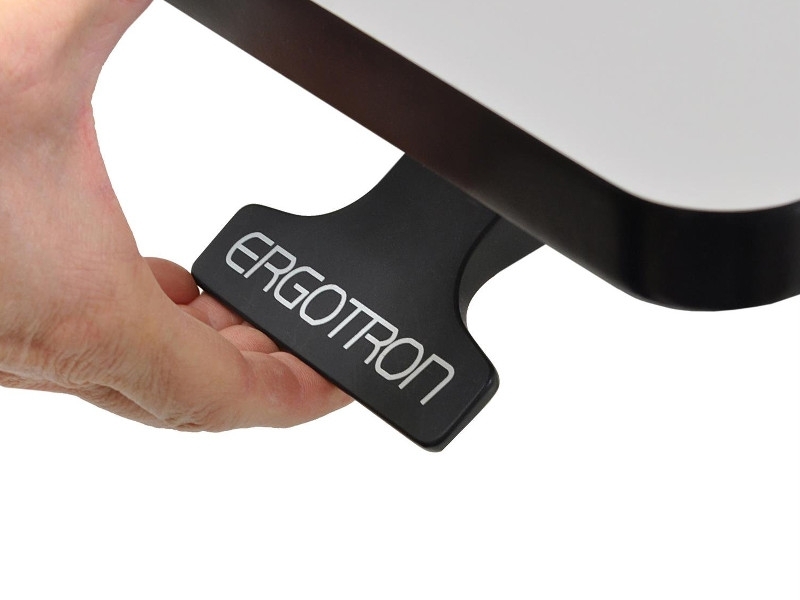Ergotron WorkFit-D Steh-Sitz-Arbeitsplatz hellgrau (24-271-926) Werkzeuglos höhenverstellbar