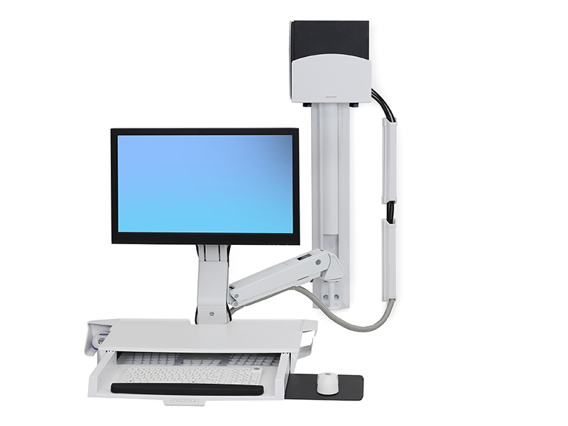 Ergotron StyleView Sit-Stand Combo Wandhalterung mit Ablage und CPU-Halter small (45-272-216), weiß Ergotron StyleView Sit-Stand Combo Wandhalterung mit Ablage und CPU-Halter small (45-272-216), weiß