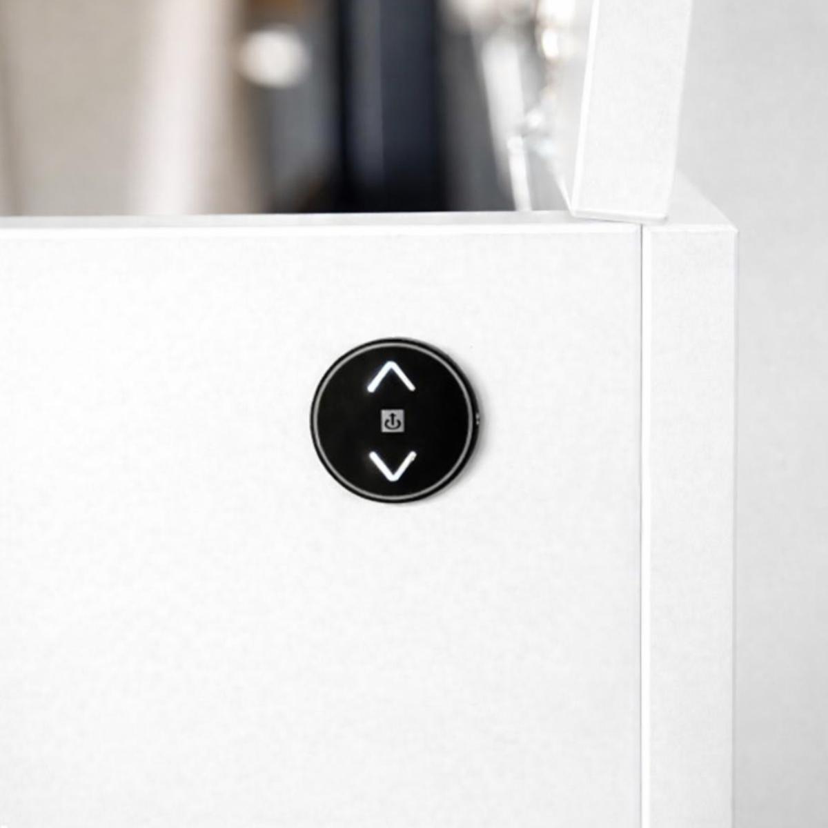 MonLines SIDEB86W mobiles Display Sideboard mit Lift bis 86 Zoll, weiß, Schalter