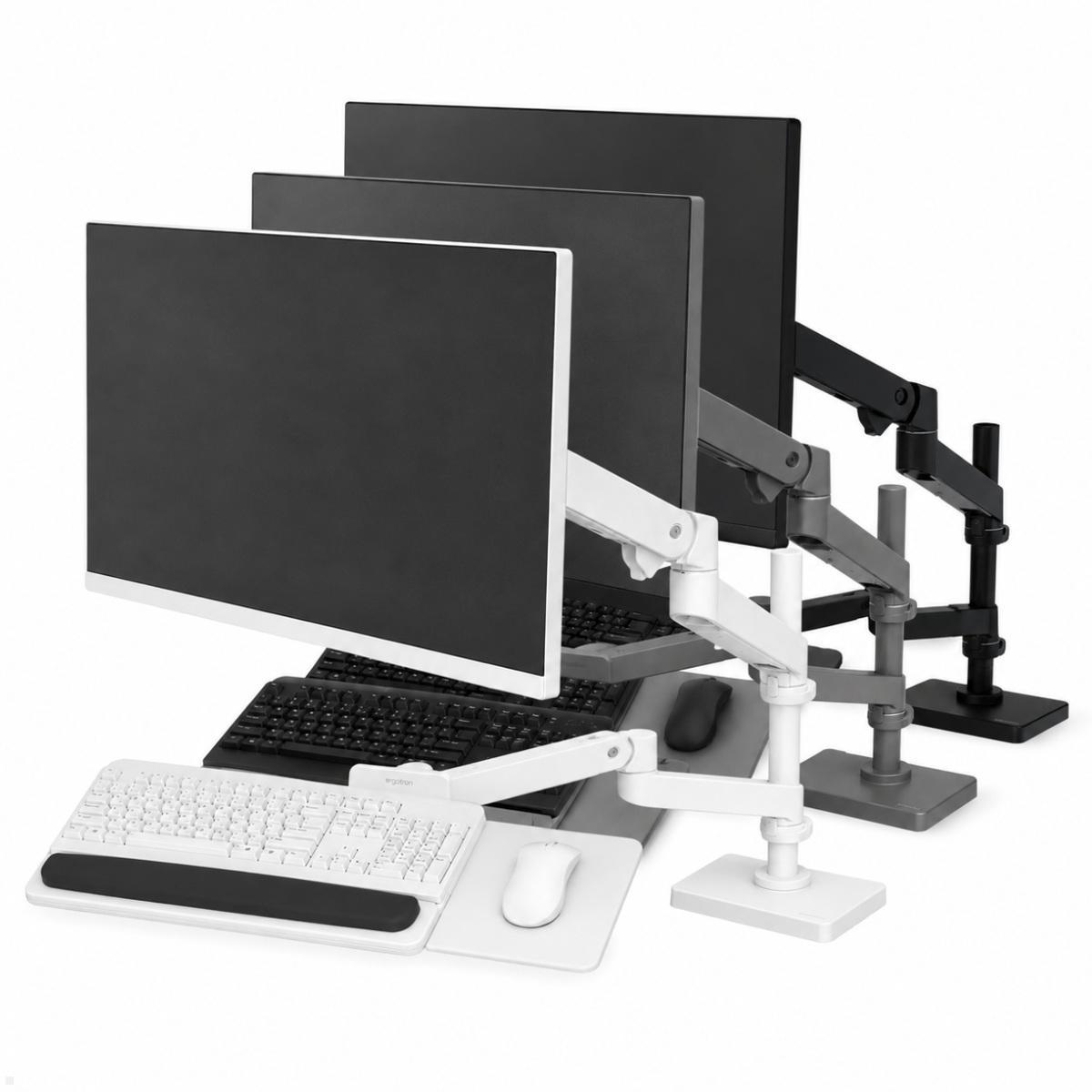 Ergotron LX Pro Monitor Tischhalterung mit Tastaturhalter, ergonomischer Monitorarm mit Tastaturablage