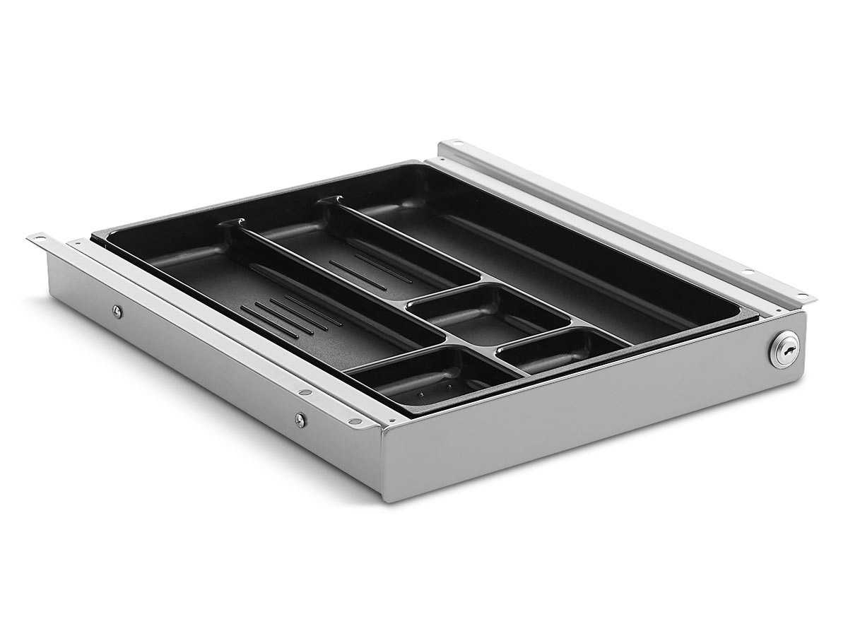 TecLines TSA004A ausziehbare Stift- und Zubehörablage A4 S inkl. Schloss, Aluminium TecLines TSA004A ausziehbare Stift- und Zubehörablage A4 S inkl. Schloss, Aluminium