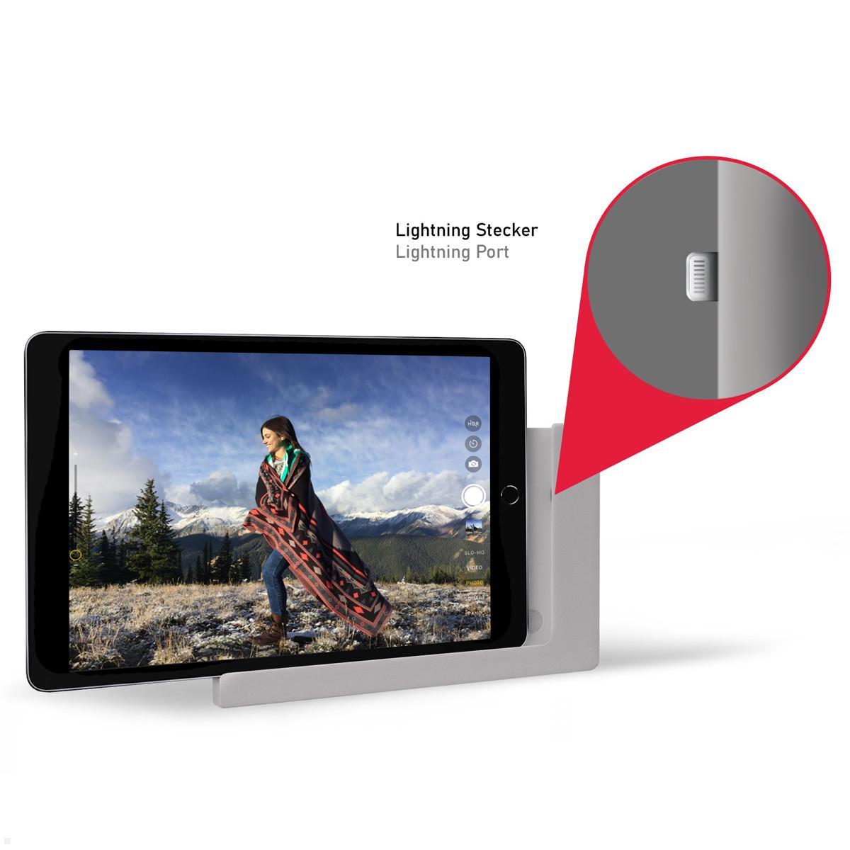 TabLines TWP010S Wandhalterung für Apple Air 1 9.7, silber, Laden / Charging TabLines TWP010S Wandhalterung für Apple Air 1 9.7, silber, Laden / Charging