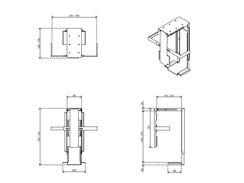 Dataflex Viewmate Computerhalterung - Schreibtisch (32.303) Zeichnung Dataflex Viewmate Computerhalterung - Schreibtisch (32.303) Zeichnung