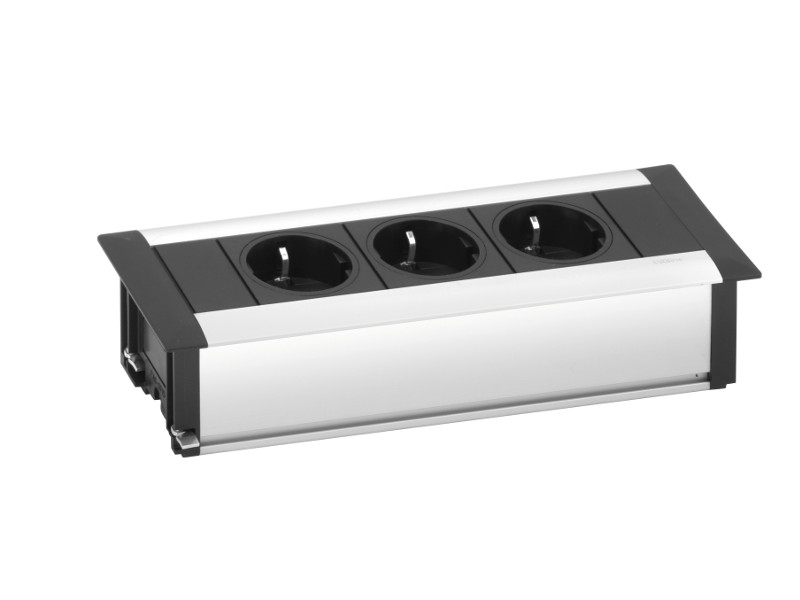 EVOline FrameDock SMALL 3x Steckdose silber EVOline FrameDock SMALL 3x Steckdose silber