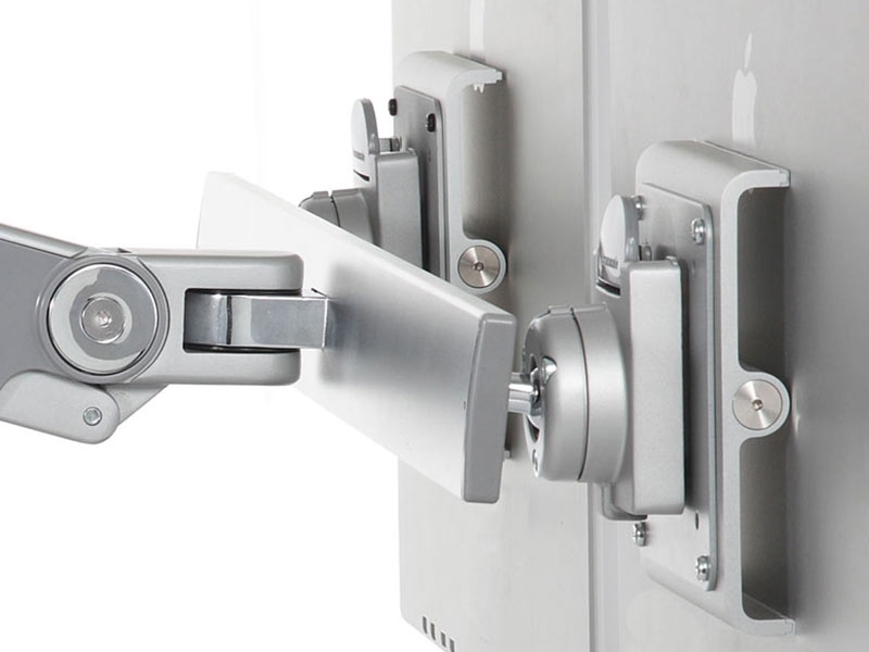 Humanscale M8 Dual Monitor Tischhalterung (Tischklemme) Crossbar silber/grau VESA Aufnahme