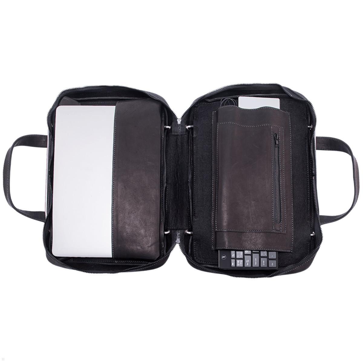 R-Go Viva Laptoptasche mit höhenverstellbarem Laptop Ständer, schwarz, aufgeklappt R-Go Viva Laptoptasche mit höhenverstellbarem Laptop Ständer, schwarz, aufgeklappt