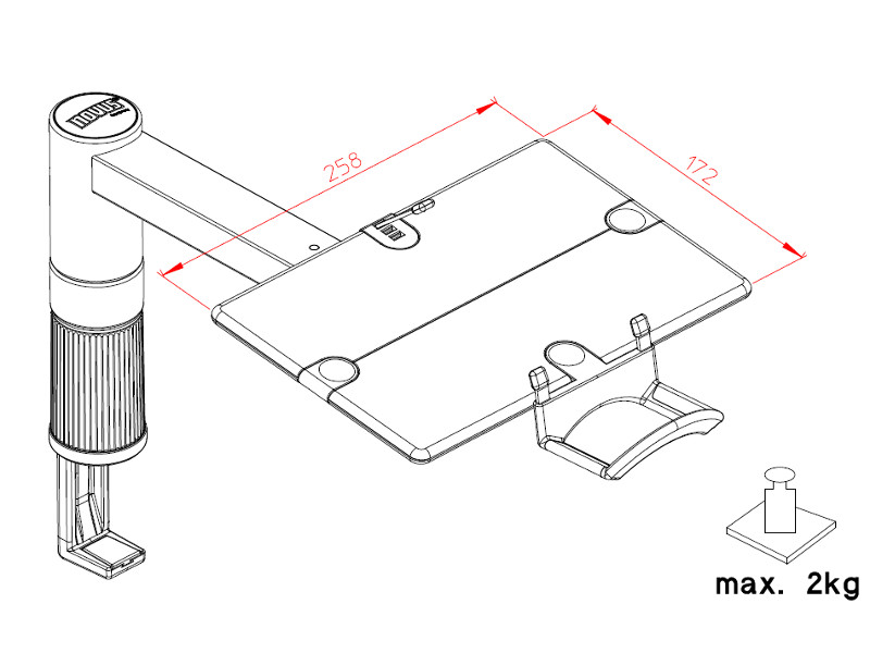 Novus ScopeMaster Telefonhalterung lichtgrau (714+0002+000) Technische Zeichnung Novus ScopeMaster Telefonhalterung lichtgrau (714+0002+000) Technische Zeichnung
