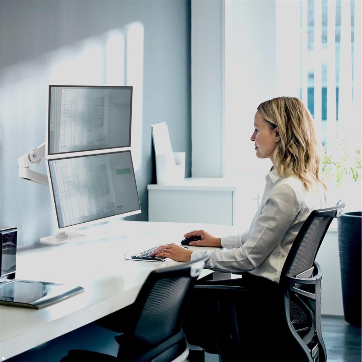 Ergotron LX Pro dual Monitor Tischhalterung mit C-Klemme, hohe Säule platzsparend