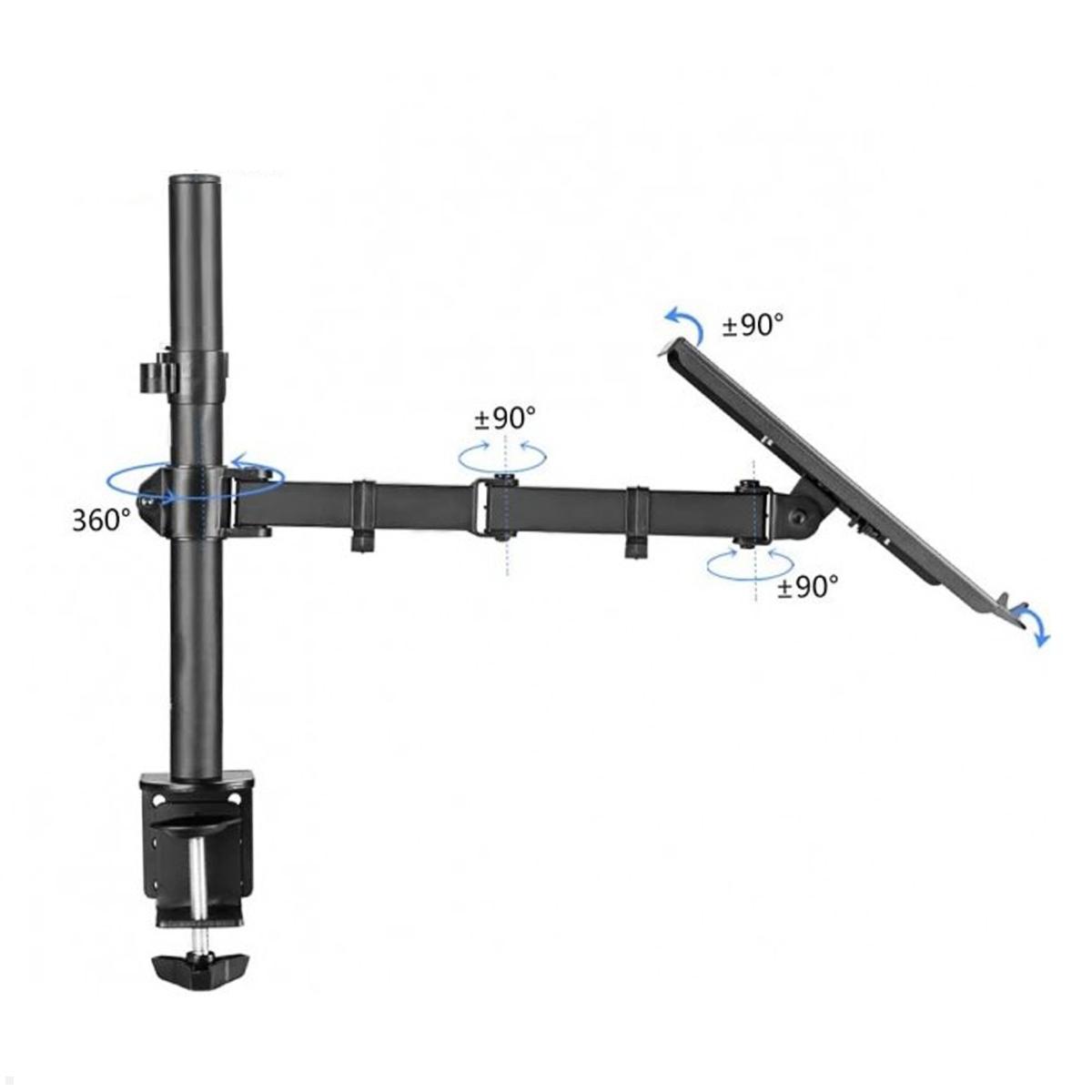 MonLines NTH001B Tischhalterung mit Laptophalterung mit Tischklemme, mit Schwenkarm