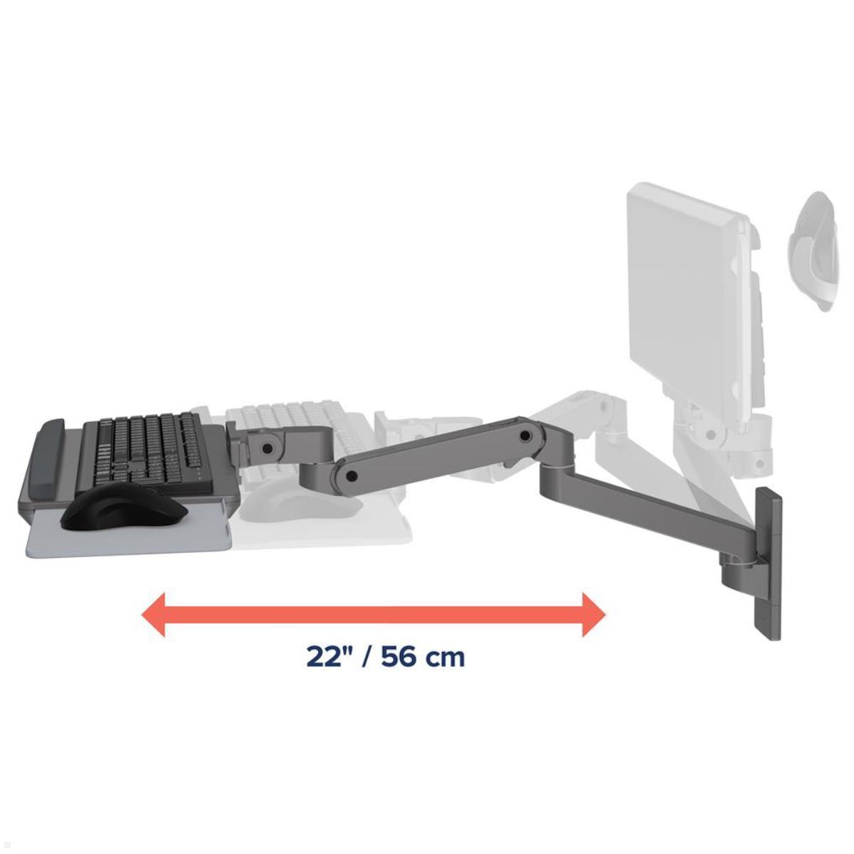 Ergotron LX Pro Monitor Tischhalterung mit Tastaturhalter, Tischhalterung mit hoher Säule