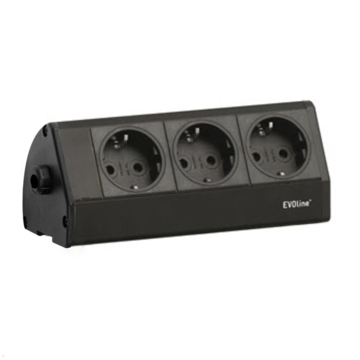 EVOline Dock DESK 3-fach Steckdose, schwarz EVOline Dock DESK 3-fach Steckdose, schwarz