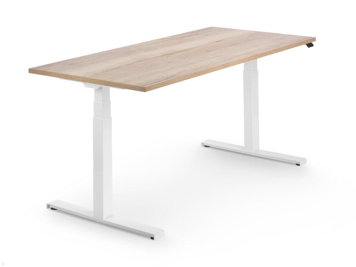 TST-1406W Steh Sitz Schreibtisch 1400x800 mm Eiche/weiß