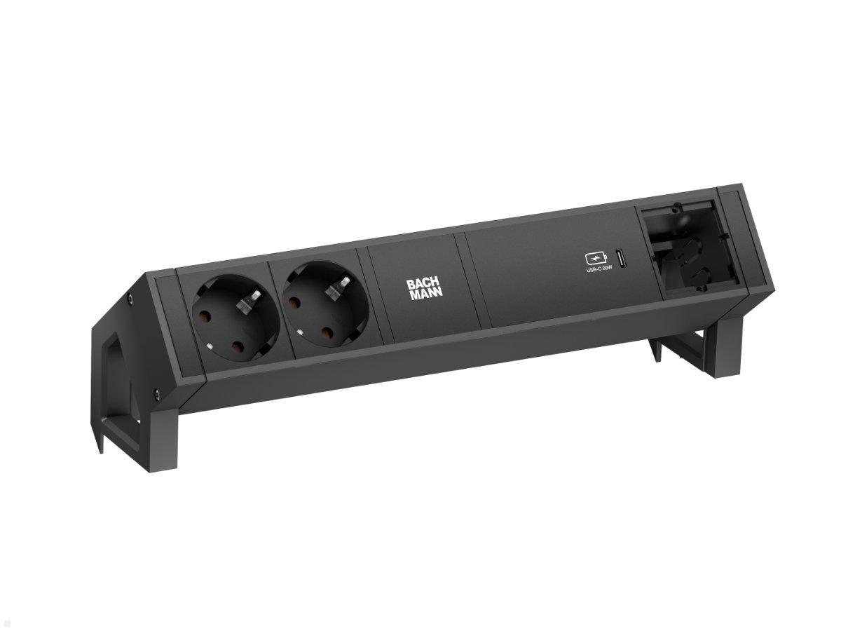 Bachmann DESK 2, 2x Steckdose, USB-C Charger 60W, CM (902.967) schwarz Bachmann DESK 2, 2x Steckdose, USB-C Charger 60W, CM (902.967) schwarz