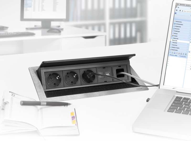 EVOline FlipTop Push 2x Steckdose Data S Anwendung Büro EVOline FlipTop Push 2x Steckdose Data S Anwendung Büro