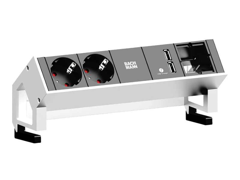 Bachmann DESK 2 1x USB Charger 2x Steckdose 1x Custom weiß (902.228) Bachmann DESK 2 1x USB Charger 2x Steckdose 1x Custom weiß (902.228)