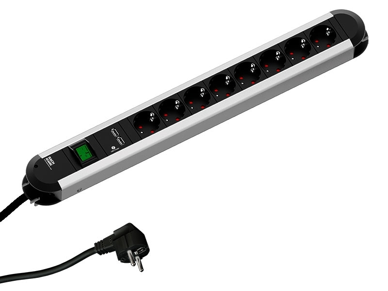 Bachmann PRIMO 8x Steckdosenleiste 1x USB 1x Schalter Zuleitung 2m (331.154) Bachmann PRIMO 8x Steckdosenleiste 1x USB 1x Schalter Zuleitung 2m (331.154)