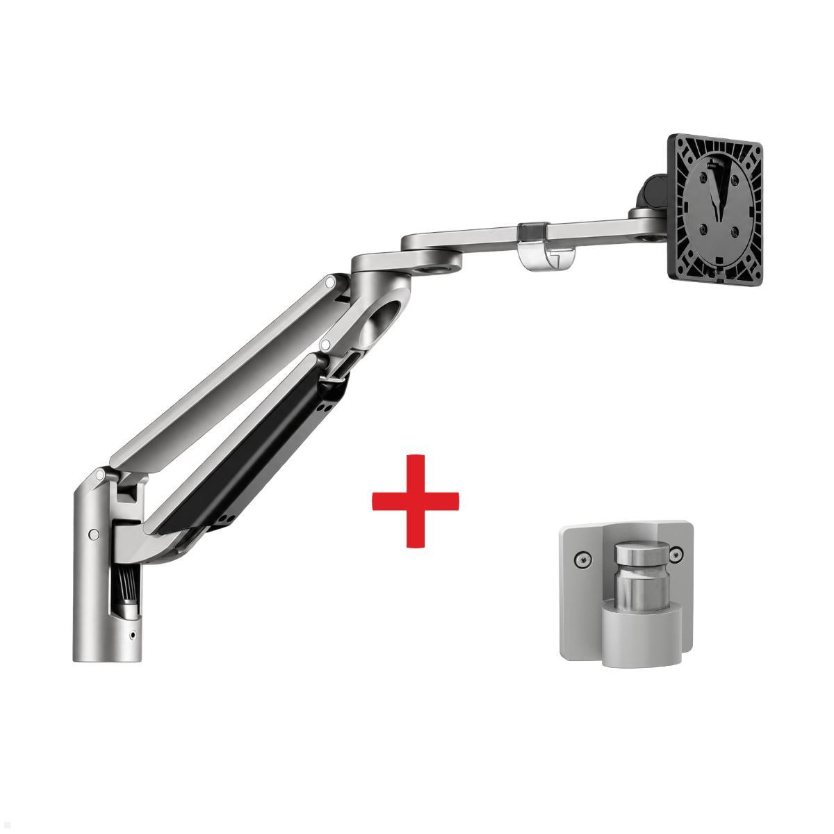 Novus Clu Plus Slatwall Monitorhalterung schwenkbar, silber (991+3009+001), Monitorarm Slatwall