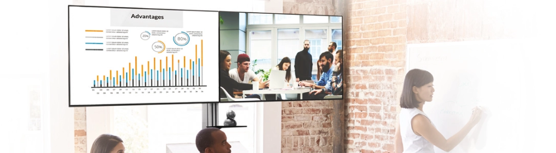 Dual-Bodenständer für zwei 37-49 Zoll Monitore, 2-fach Halterung Dual-Bodenständer für zwei 37-49 Zoll Monitore, 2-fach Halterung