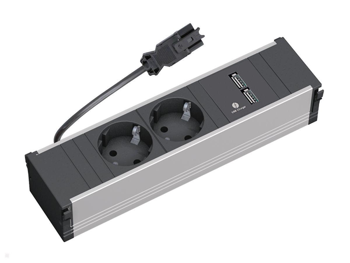 Bachmann CONI Modulträger 3fach, 2x Steckdose, USB-A Charger (912.0156) Bachmann CONI Modulträger 3fach, 2x Steckdose, USB-A Charger (912.0156)