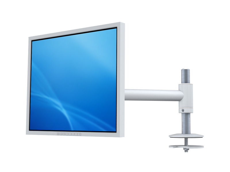 MonLines TFT-Star Tischhalterung Einbau ohne Kabelauslass grau Beispiel