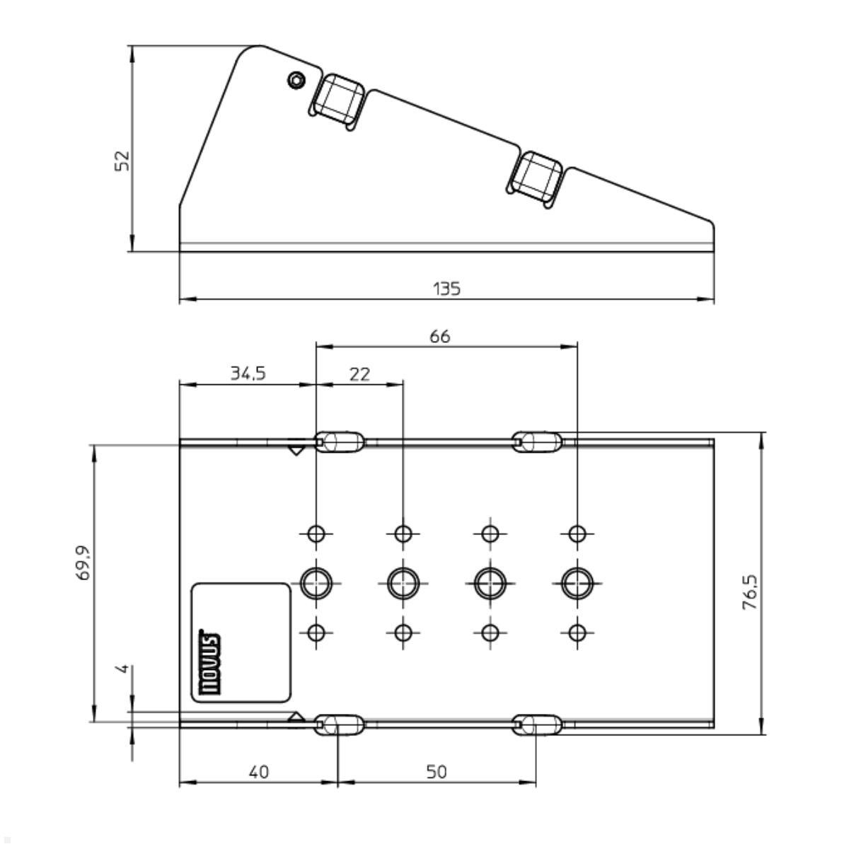 Novus POS connect plate Scannerhalter Manta 1A2 Zeichnung