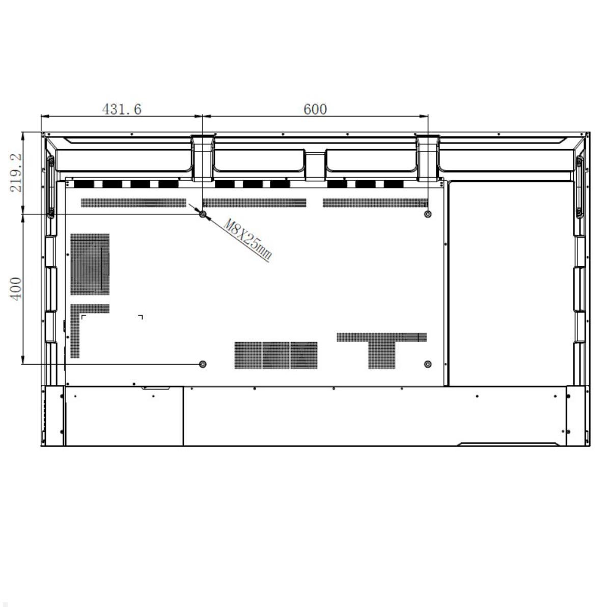 Clevertouch CL Pro Serie Commercial Display 65” (12965CLPRO), Maße Clevertouch CL Pro Serie Commercial Display 65” (12965CLPRO), Maße