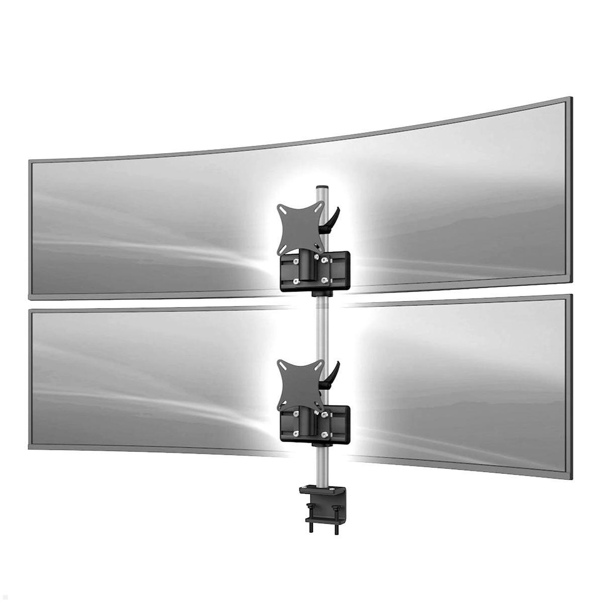 MonLines MTH251B Monitorhalter für 2 Curved Monitore übereinander bis 57 Zoll mit Tischklemme, schwarz MonLines MTH251B Monitorhalter für 2 Curved Monitore übereinander bis 57 Zoll mit Tischklemme, schwarz